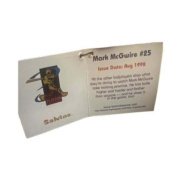 Salvino's Bamm Beano's MLB Mark McGwire #25 Dark Purple Plush Beanie Bear New - Picture 5 of 5